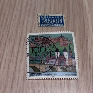 Notopfer 2 Berlin Steuermarke Blue Flea Revenue 1948 stamp + Vintage stamp